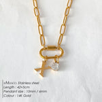 Collier lettre à personnaliser — initiale A à Z, acier inoxy — coloris