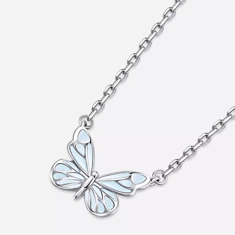 Papillon en argent 925 à émail phosphorescent — collier ou bracelet