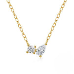 Pendentif en argent 925 plaqué or 18 carats — collier zircons 45 cm ajustable