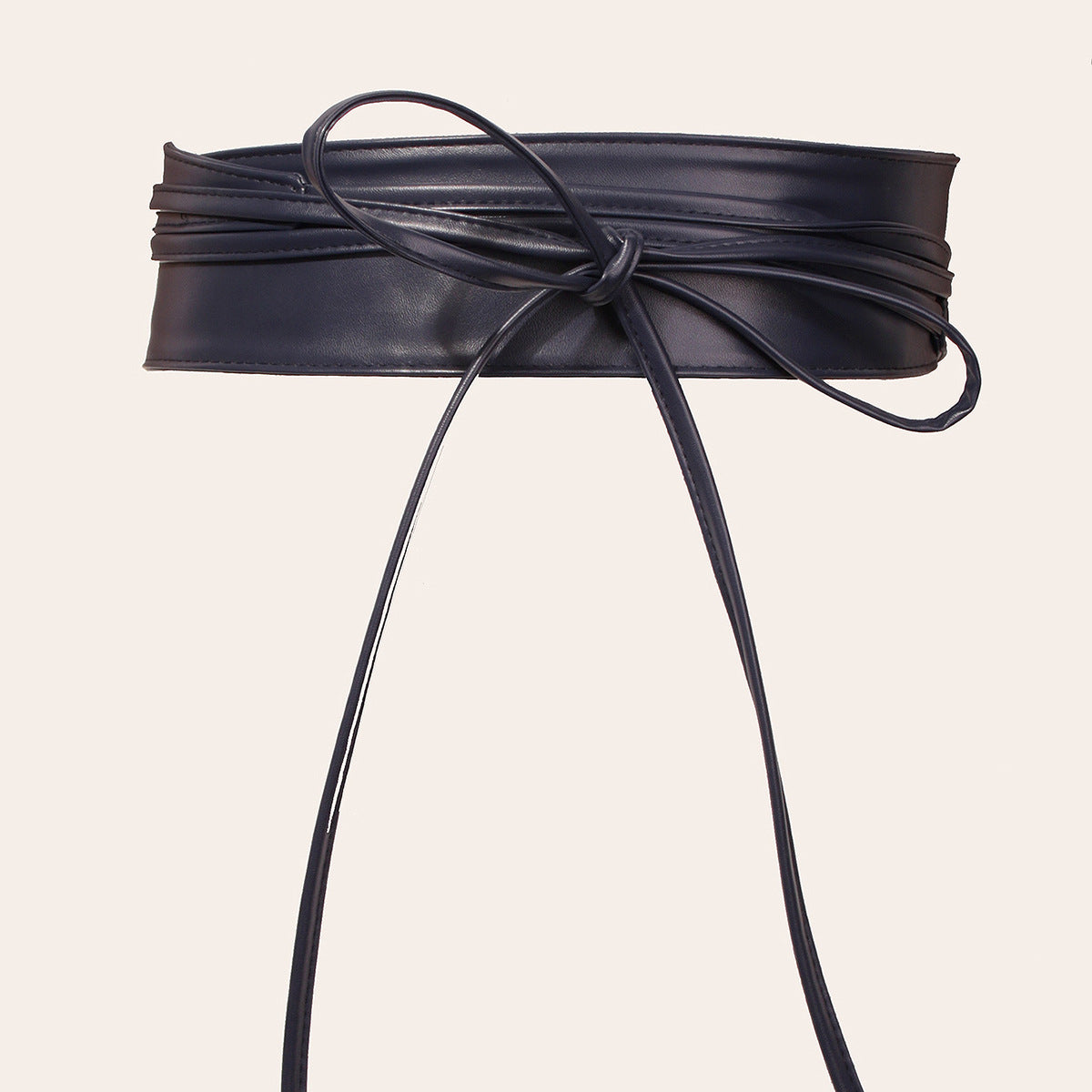 Ceinture large à nouer en simili, taille marquée — coloris