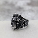 Bague homme tête de mort en acier inoxydable