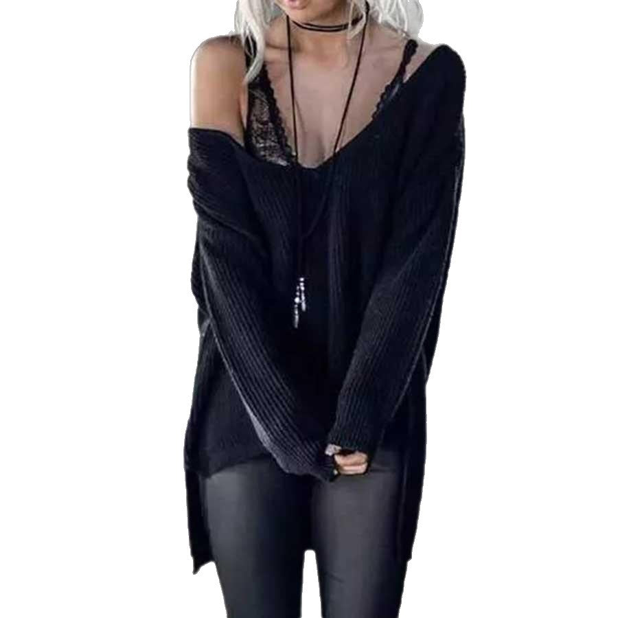 Pull ample en maille côtelée, coupe décontractée
