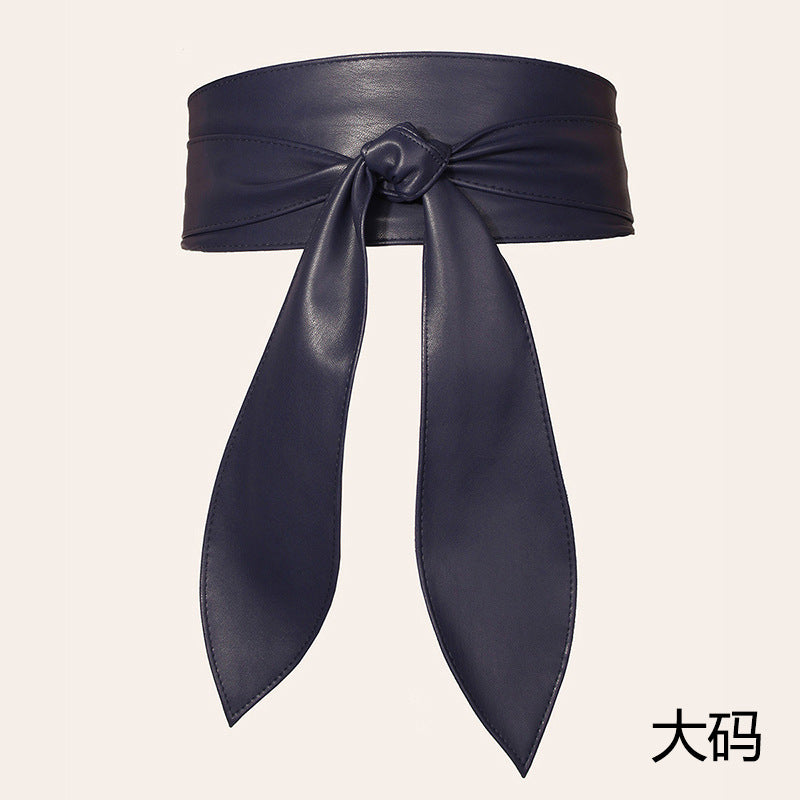 Ceinture large à nouer, longs pans en ruban — coloris