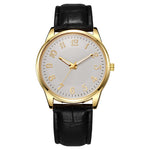 Montre homme classique dorée à bracelet cuir