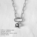 Collier lettre à personnaliser — initiale A à Z, acier inoxy — coloris