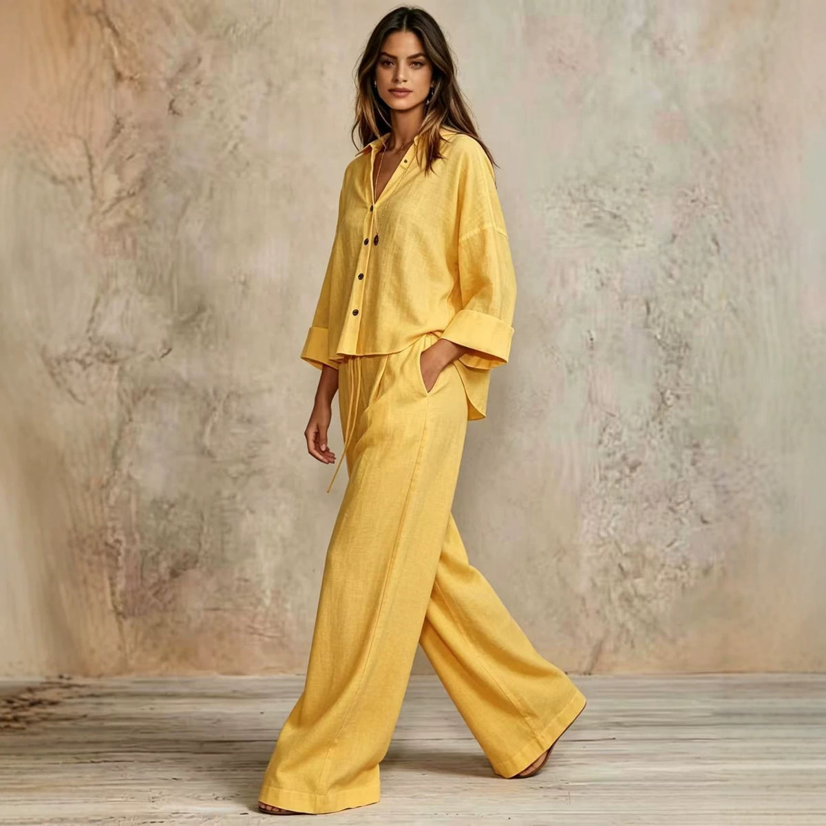 Ensemble 2 pièces — chemise ample et pantalon large