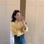 Chemise jaune ample en voile léger