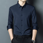 Chemise homme manches longues — fine, coupe droite