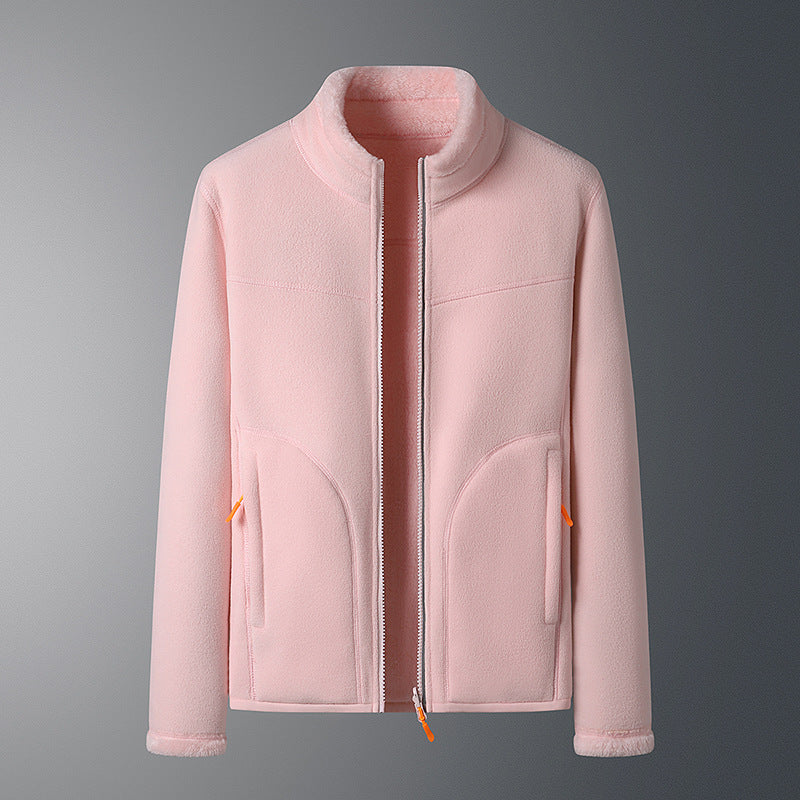 Polaire zippée à col montant, deux faces — coloris