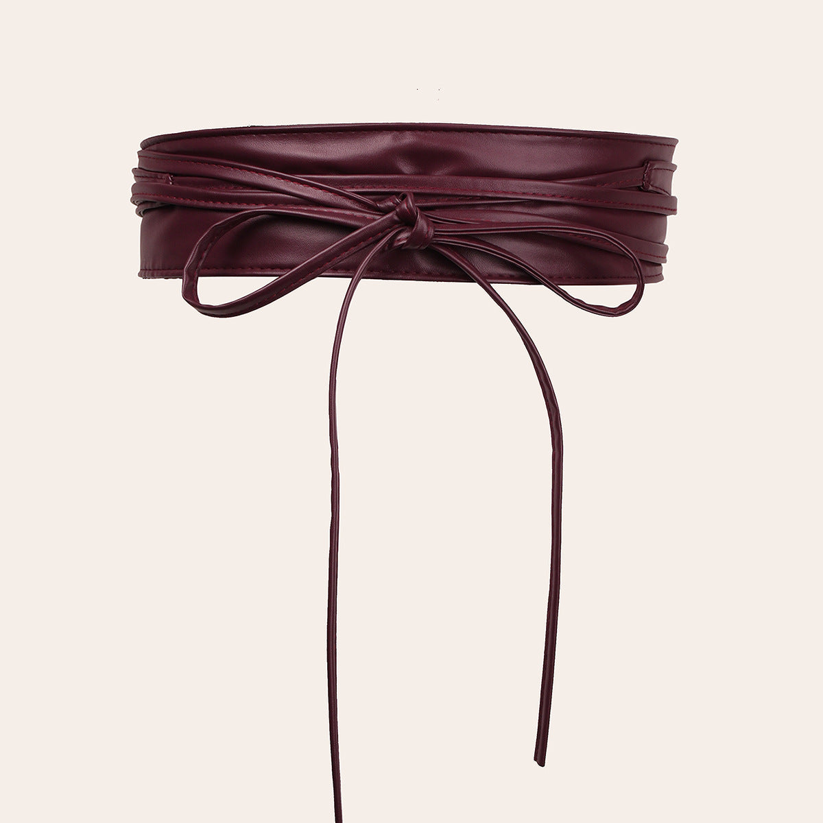 Ceinture large à nouer en simili, taille marquée — coloris