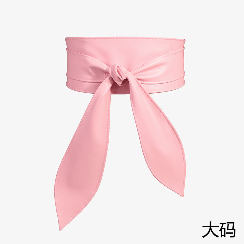 Ceinture large à nouer, longs pans en ruban — coloris