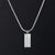 Collier pendentif carré sur chaîne serpent — acier inoxydable 304