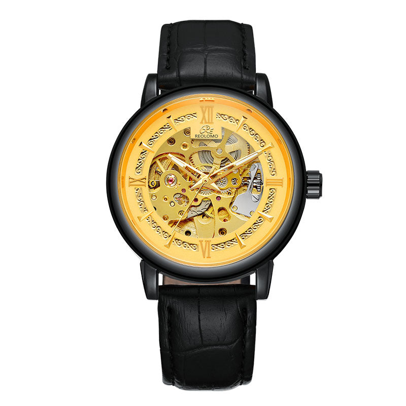 Montre mécanique à remontage manuel, cadran squelette — coloris
