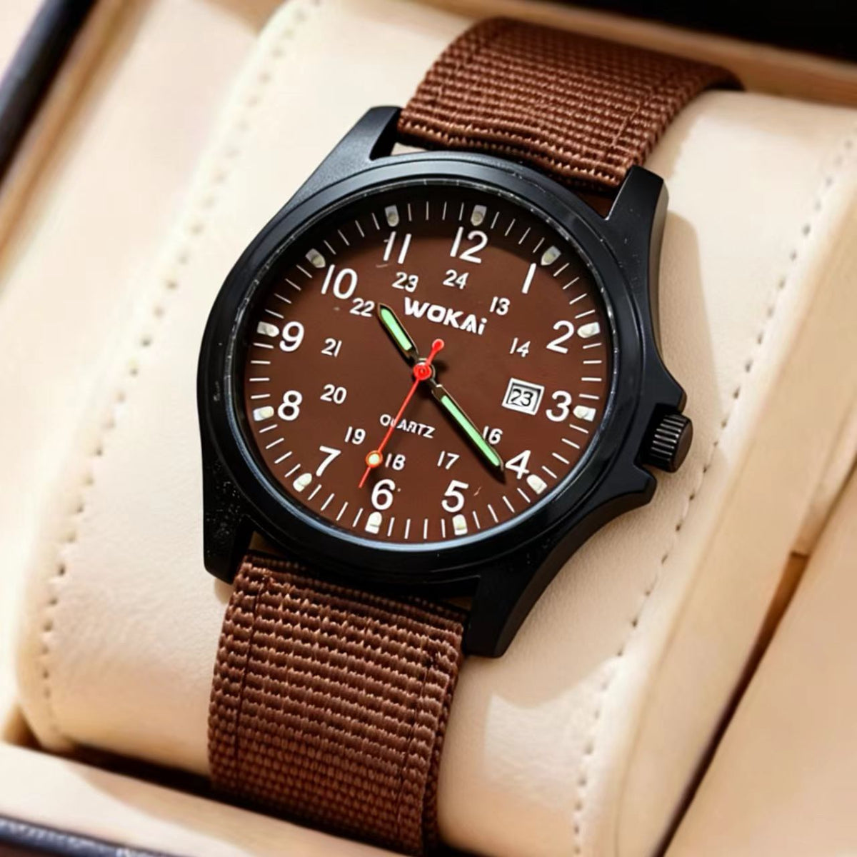 Montre homme militaire à bracelet nylon