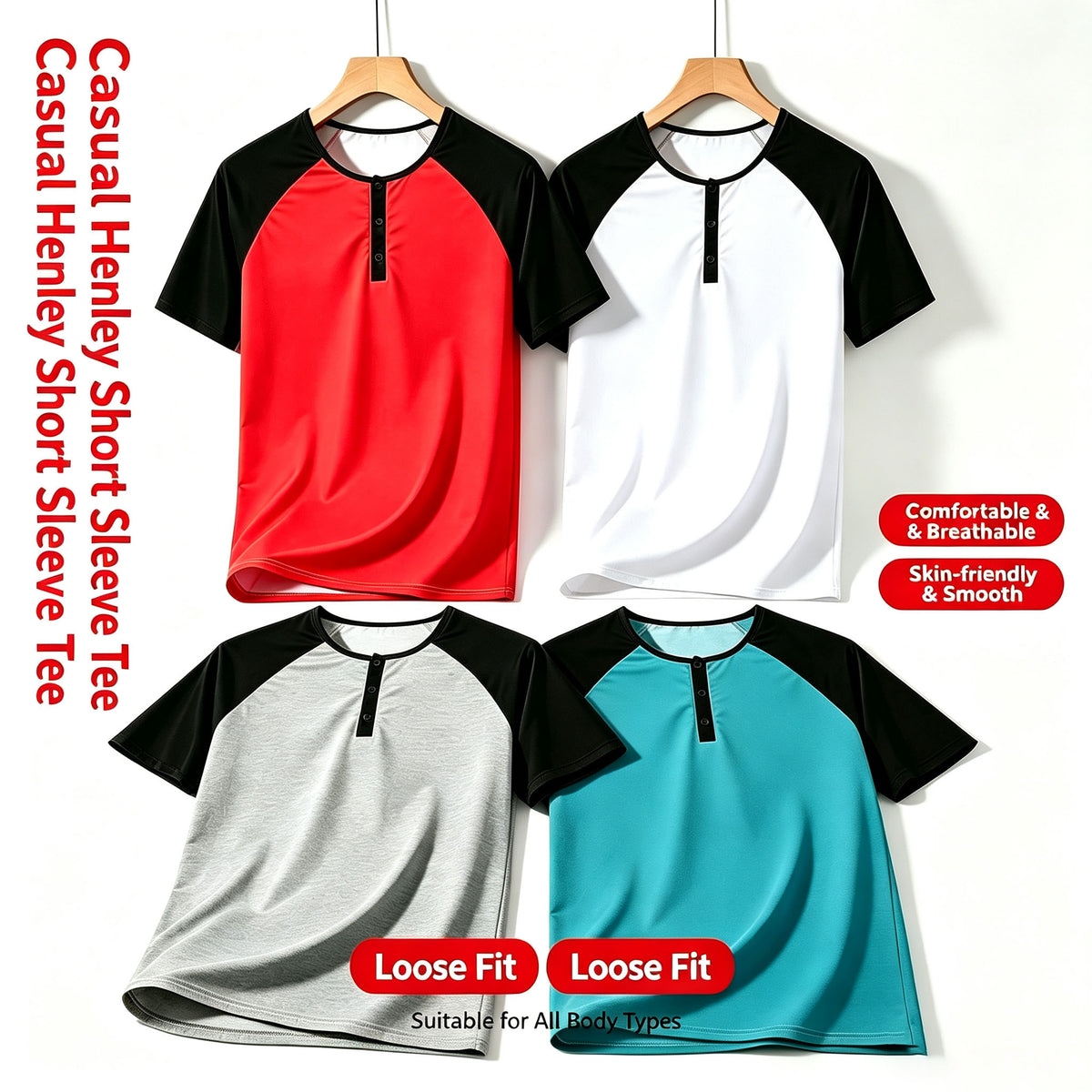 T-shirt homme col rond, coupe ajustée