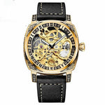 Montre automatique homme à boîtier coussin gravé et cadran s — coloris