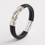 Bracelet homme en cuir tressé clouté — style rock, 17 versions