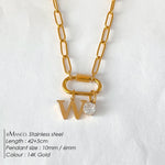 Collier lettre à personnaliser — initiale A à Z, acier inoxy — coloris