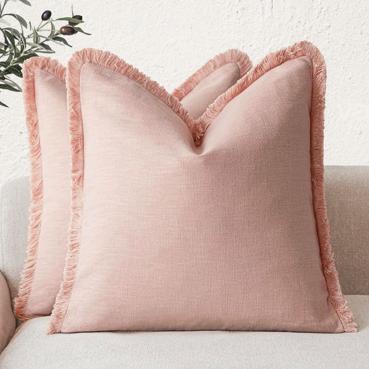 Housse de coussin à franges, coton bohème