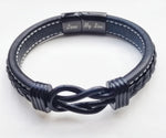 Bracelet homme en cuir tressé clouté — style rock, 17 versions