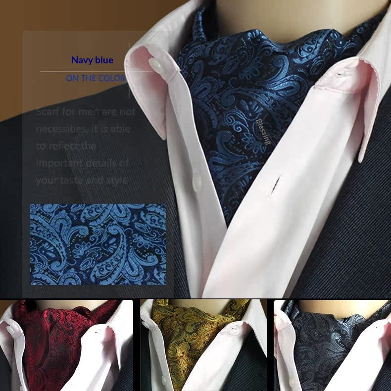 Écharpe homme jacquard à pois — tissage habillé
