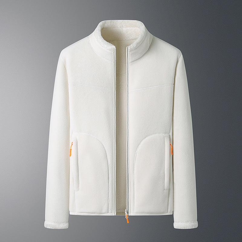 Polaire zippée à col montant, deux faces — coloris