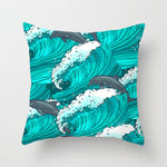 Housse de coussin à motifs marins, esprit méditerranéen — coloris