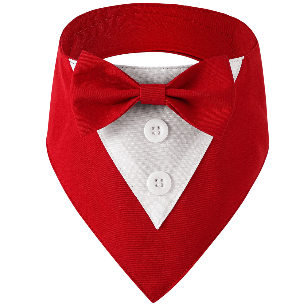Bandana chien façon smoking — nœud papillon amovible