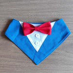 Bandana chien façon smoking — nœud papillon amovible