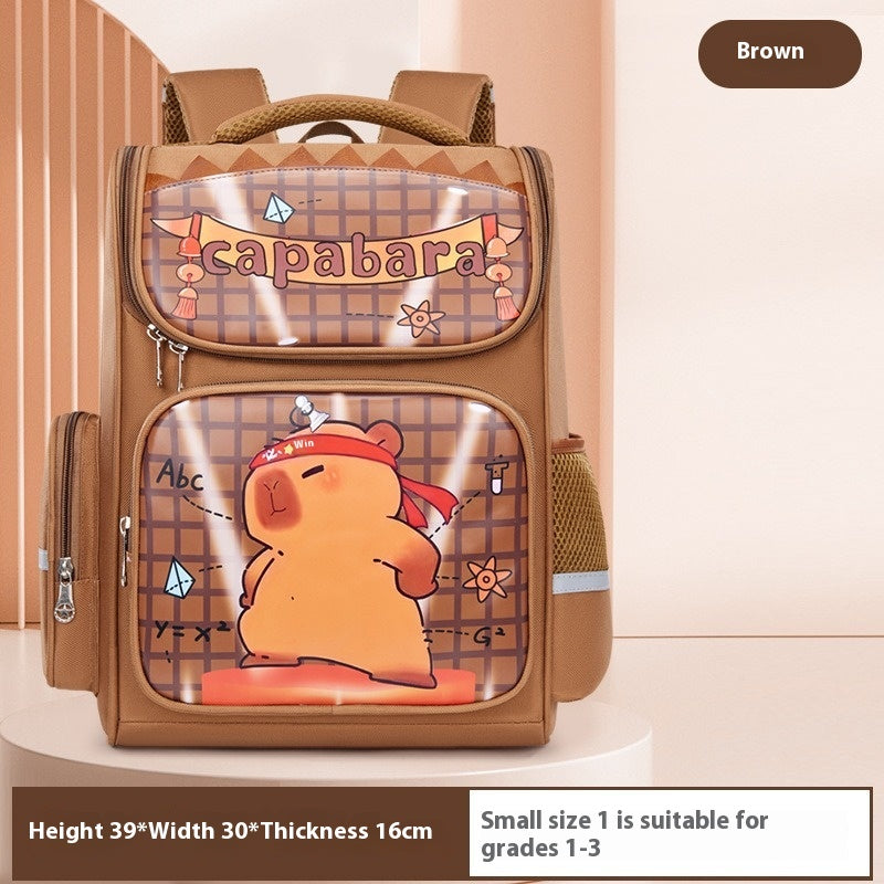 Cartable primaire à motif capybara — petit ou grand format
