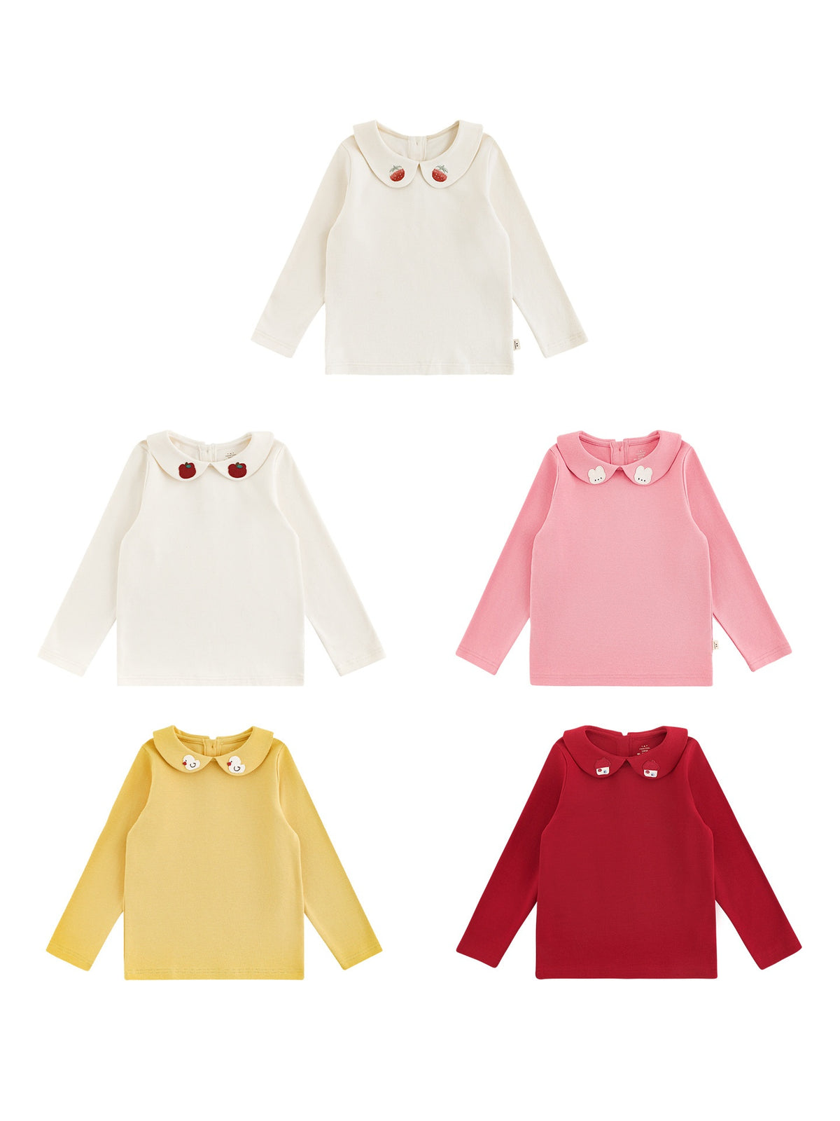 Sous-pull fille à col montant — motif brodé