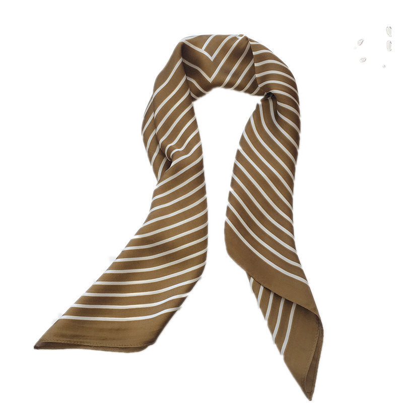 Carré 70 × 70 cm imprimé rayé — foulard et bandeau, 4 coloris
