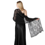 Étole en dentelle tie-dye à motif floral — châle léger, 14 c — coloris