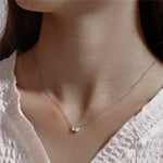 Pendentif en argent 925 plaqué or 18 carats — collier zircons 45 cm ajustable