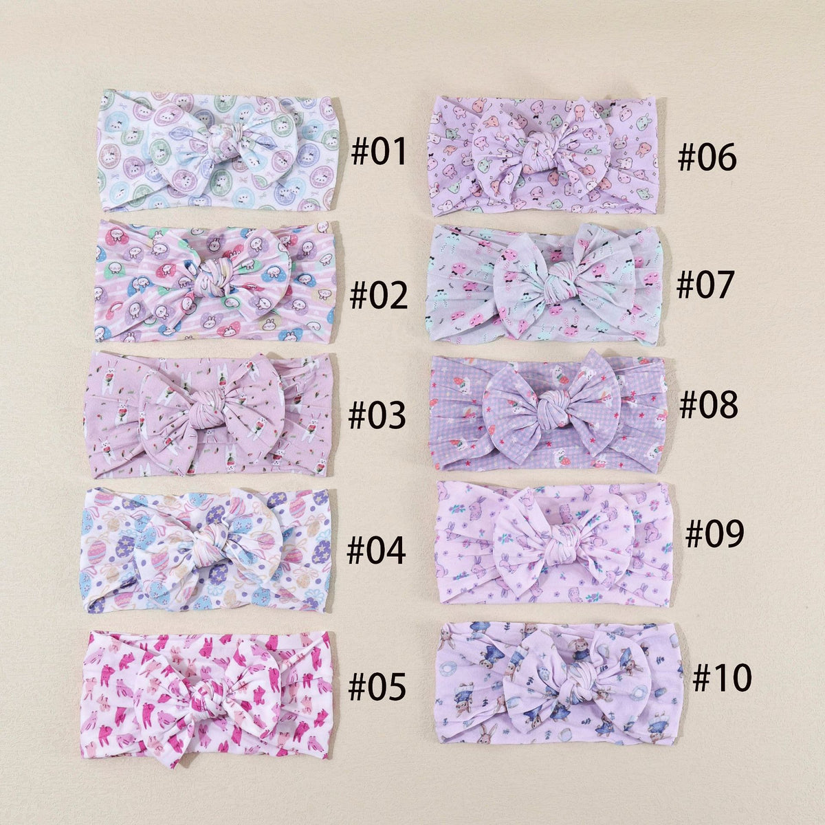 Bandeau bébé à nœud en nylon souple — 16 × 8 cm