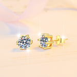Puces d’oreilles en argent 925 — zircon serti six griffes