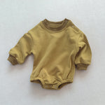 Combinaison bébé unie en coton — manches longues — coloris