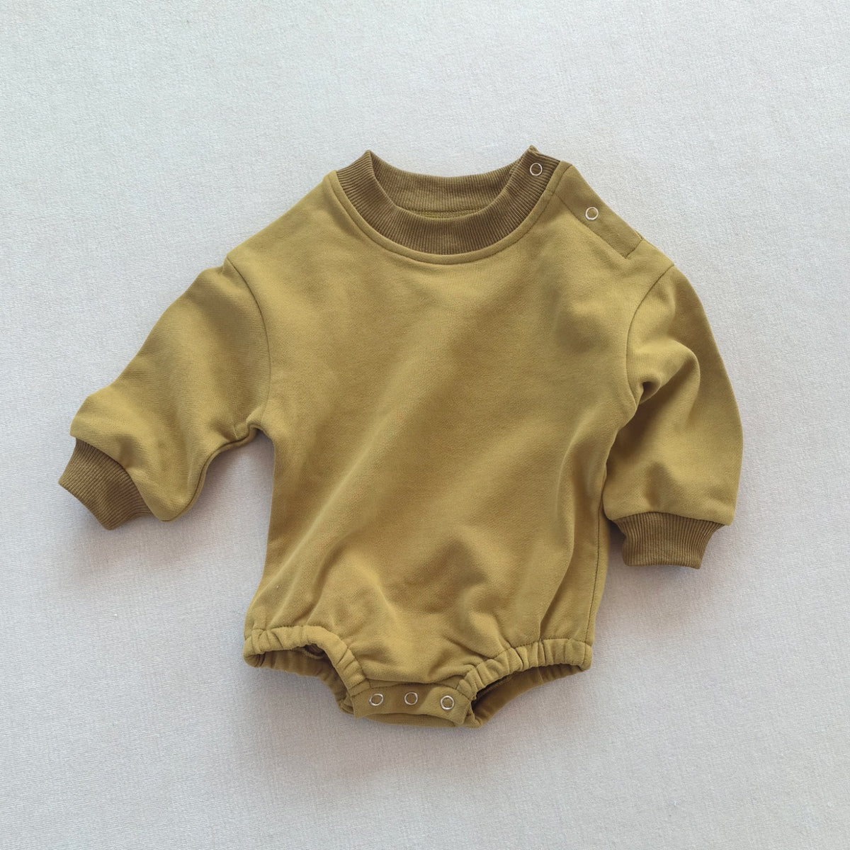 Combinaison bébé unie en coton — manches longues — coloris