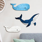 Décorations murales en bois — baleines, 35, 27 et 24 cm