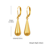 Boucles d’oreilles goutte à fermoir dormeuse — acier poli