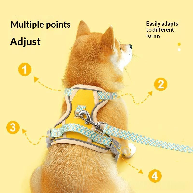 Harnais chien en H — maille respirante, réglable en plusieurs points
