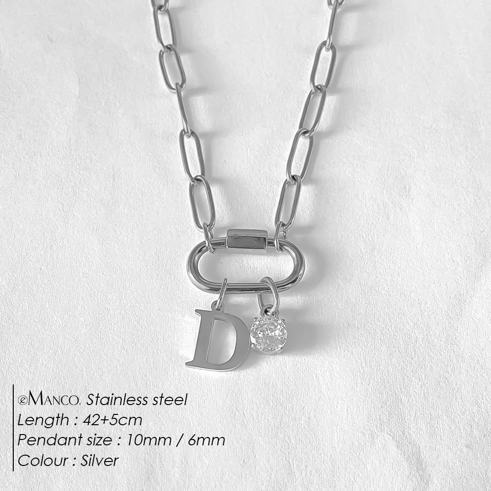 Collier lettre à personnaliser — initiale A à Z, acier inoxy — coloris