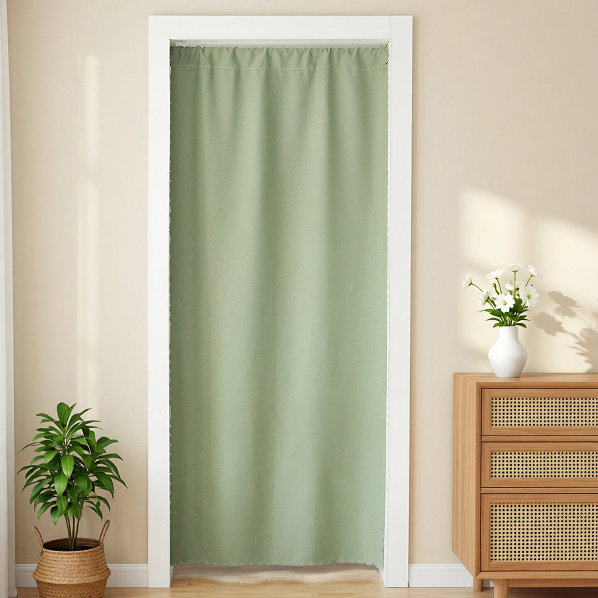 Rideau de porte uni — 90 ou 100 cm de large, 200 cm de haut — coloris
