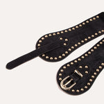 Ceinture large élastique en suédine cloutée
