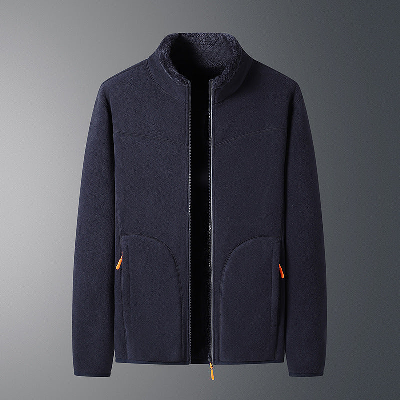 Polaire zippée à col montant, deux faces — coloris