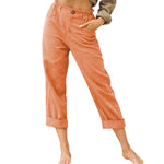 Pantalon femme uni à taille élastique — coupe fluide — coloris