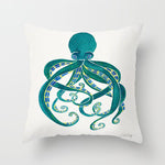 Housse de coussin à motifs marins, esprit méditerranéen — coloris