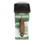 Brosse de toilettage à picots — manche en bambou, chien et c — coloris