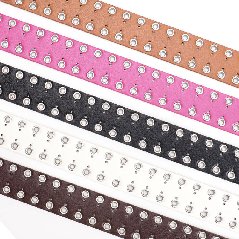 Ceinture en jean ajourée — motif découpé