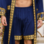 Short d’intérieur satiné à motif baroque